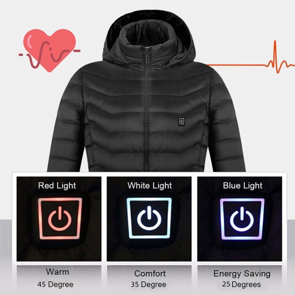New Heated Jacket Coat USB Electric Jacket Cotton Coat Heater Thermal Clothing Heating Vest Men's Clothes Winter - AXON
