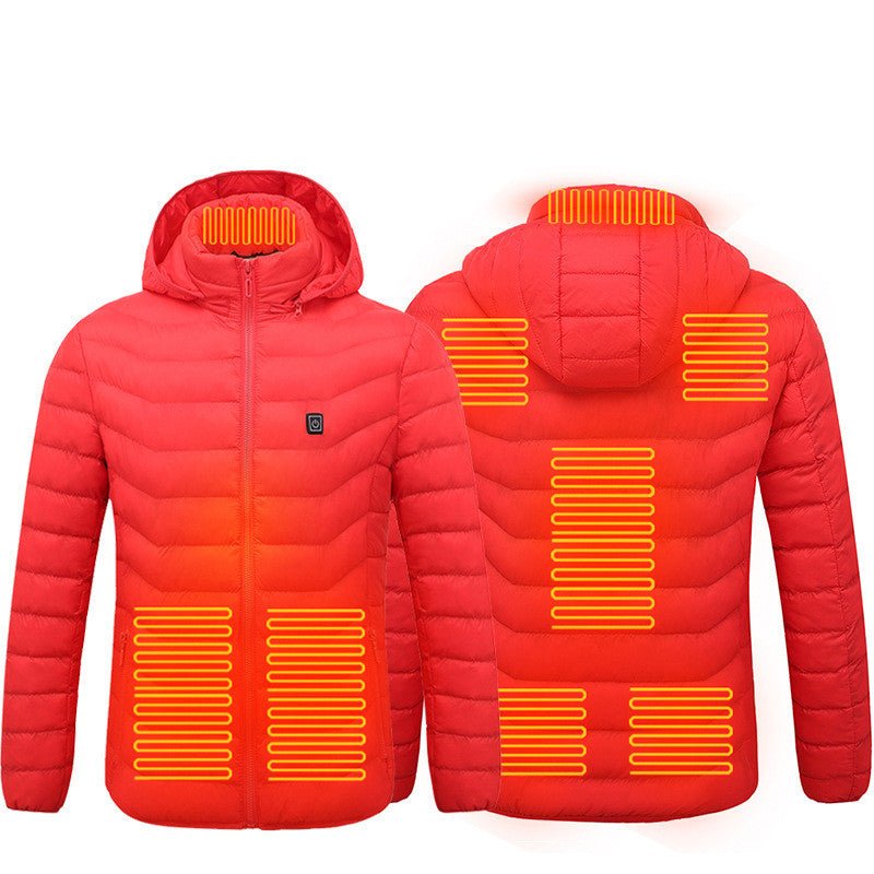 New Heated Jacket Coat USB Electric Jacket Cotton Coat Heater Thermal Clothing Heating Vest Men's Clothes Winter - AXON