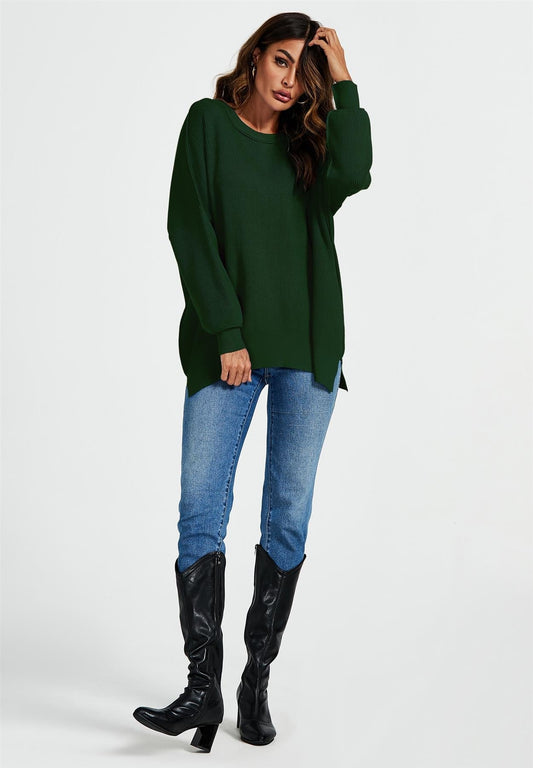 Oversized Jumper Top In Green - AXON