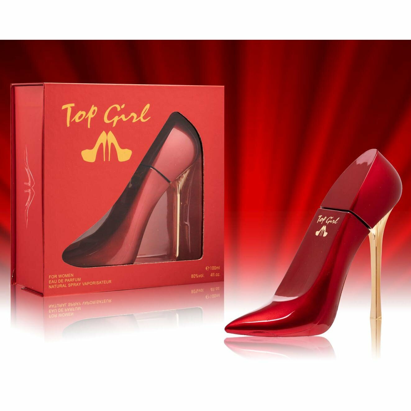 Damen Parfum » roter Stiletto » 100 ml blumig/fruchtiges Parfüm für Frauen » Top Girl Paris » Flakon als Absatzschuh