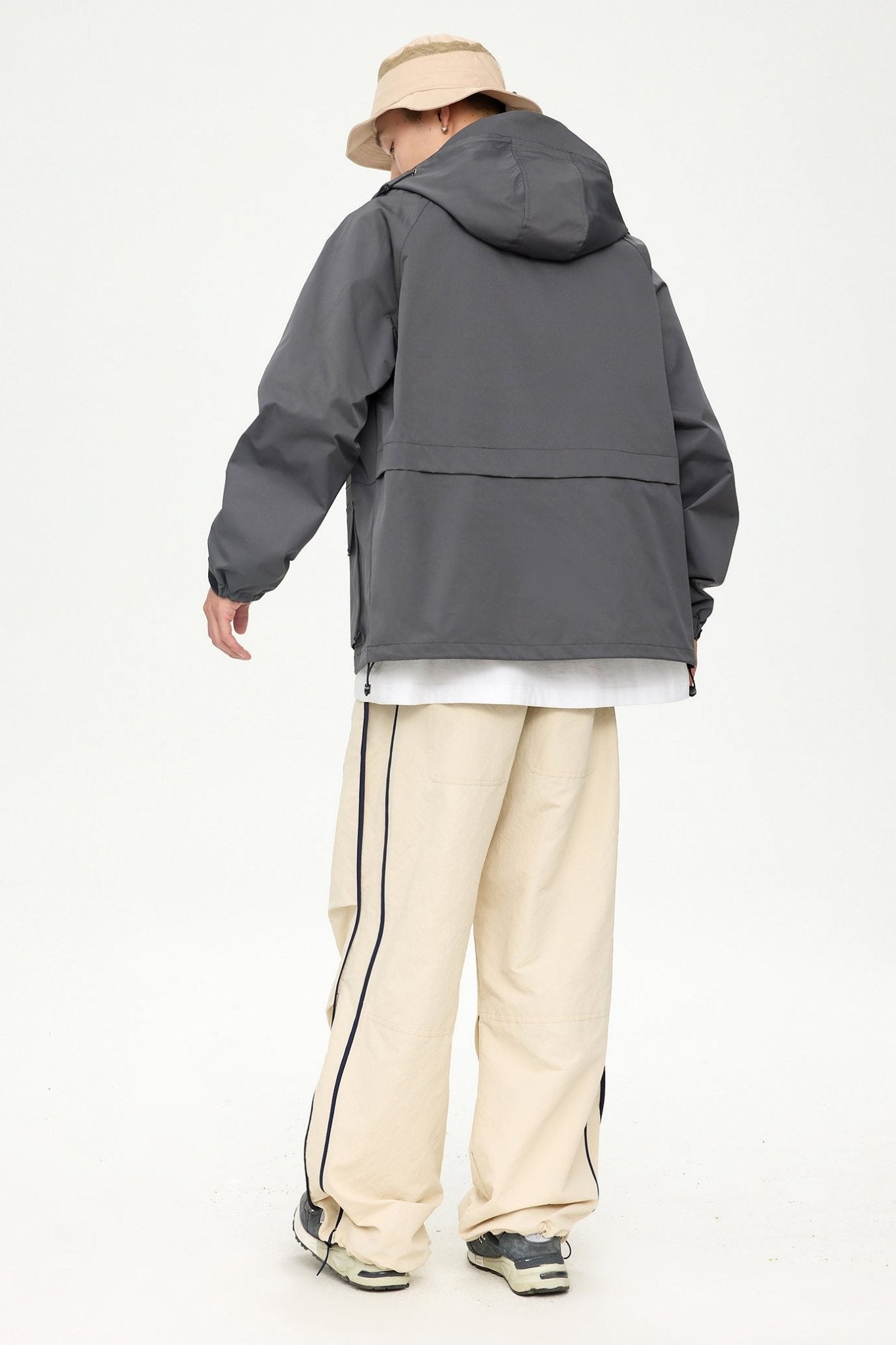 Patched Pockets Waterproof Jacket in Grey - AXON