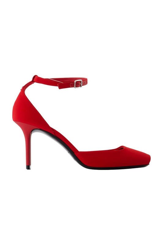 Peep Toe Pumps - Courreges - Jersey - Rot - AXON