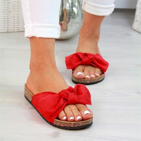 Plus Size Bow Slippers New Platform Beach Shoes Women - AXON