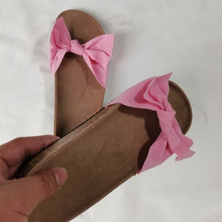 Plus Size Bow Slippers New Platform Beach Shoes Women - AXON