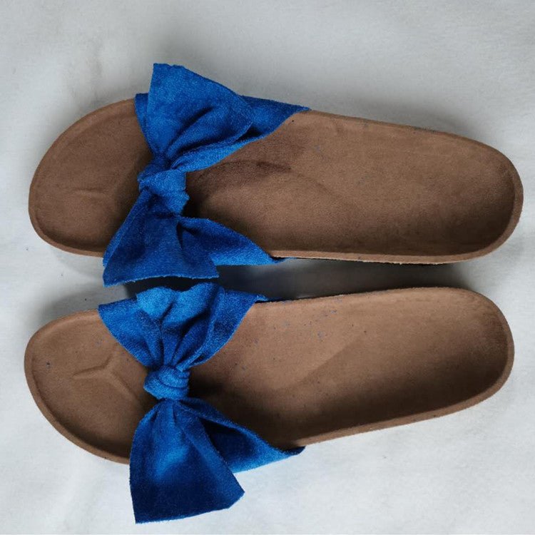 Plus Size Bow Slippers New Platform Beach Shoes Women - AXON