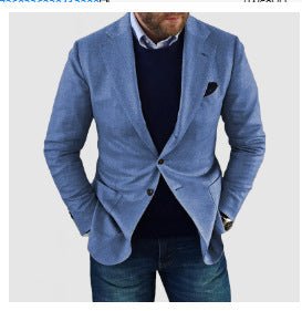 Printed Double Buckle Men's Plus Size Suit Coat - AXON