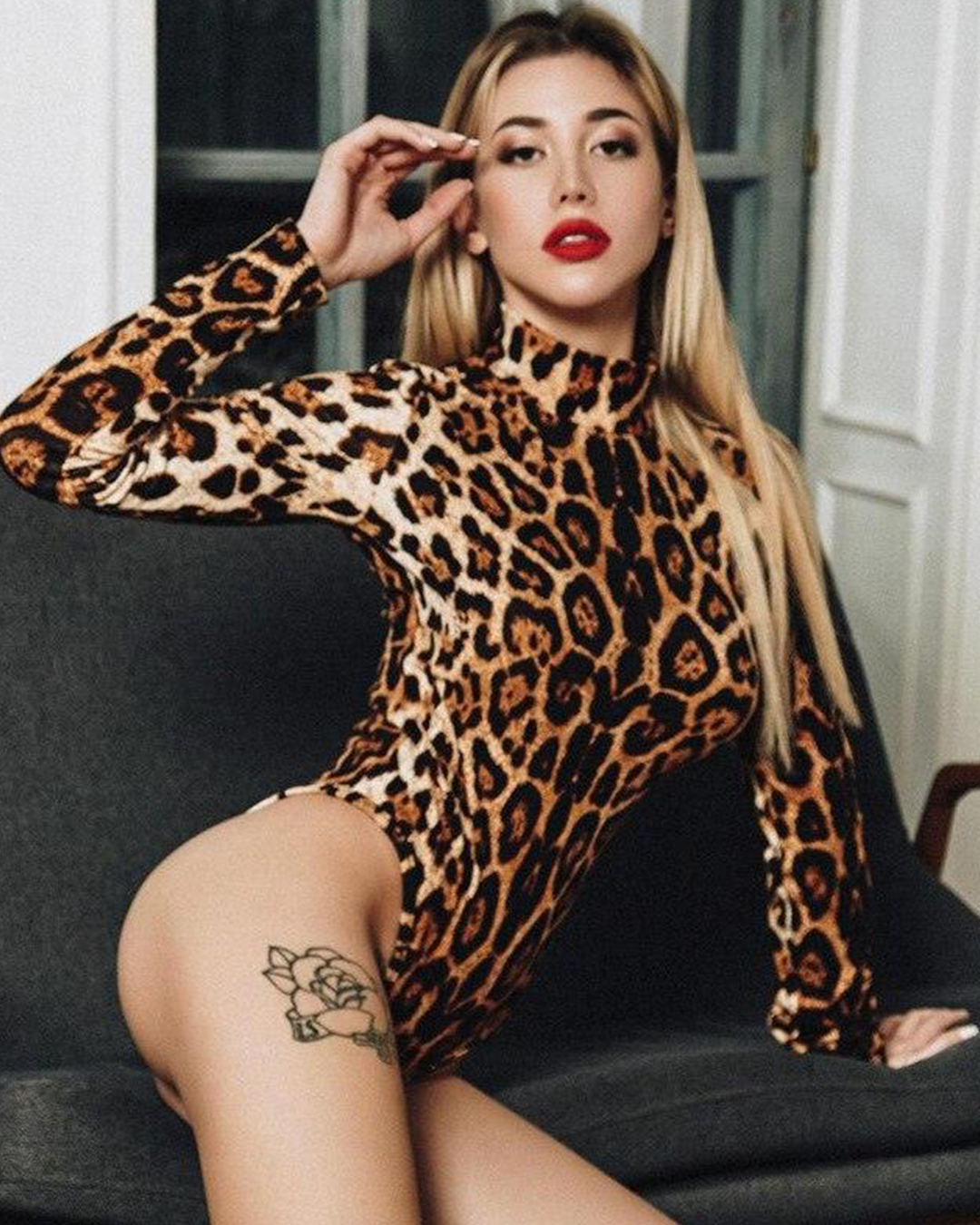 Printed Bodycon Bodysuit