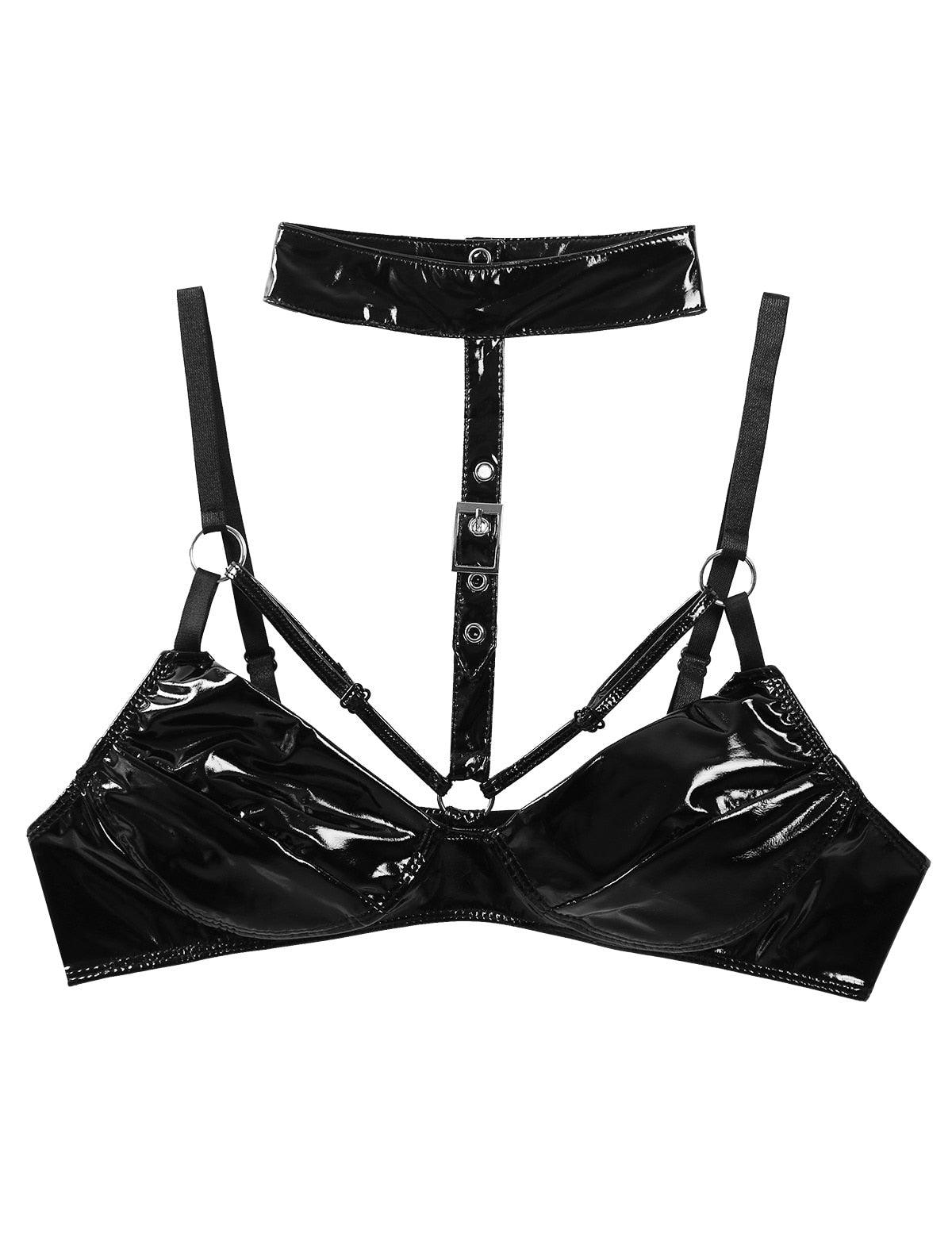 Crop Top Wet Look Patent Top