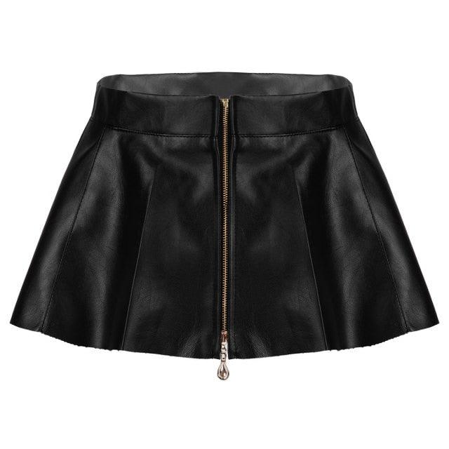High Waist Front Zipper Skirt
