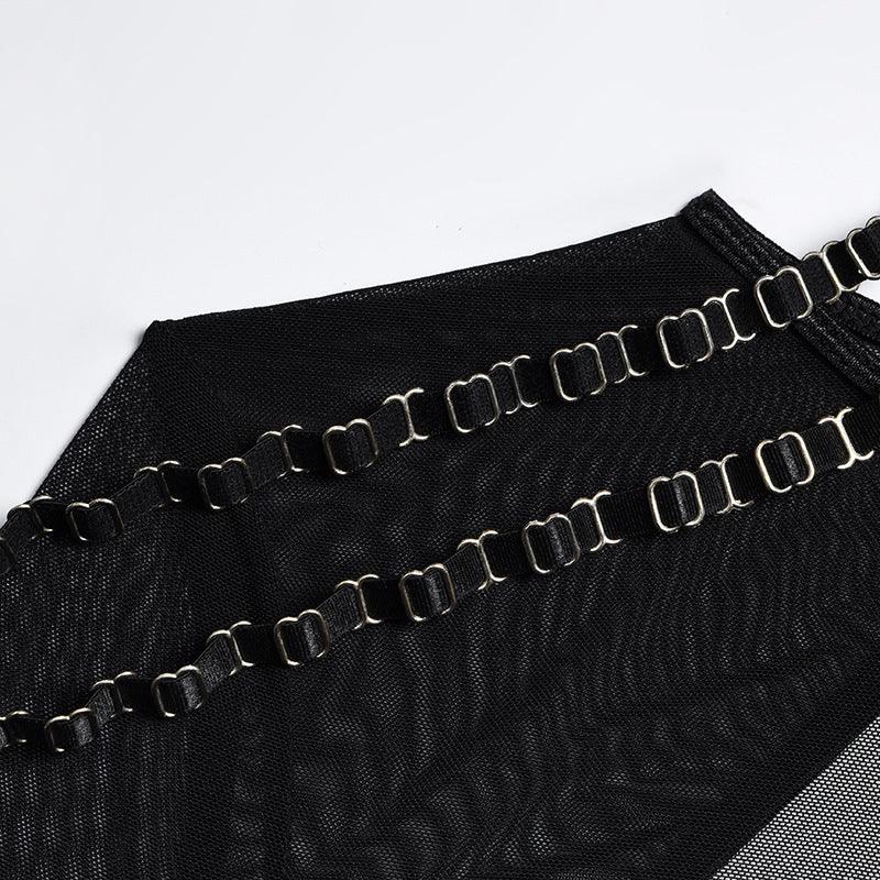 Cut Out 4-Piece Garter Belt