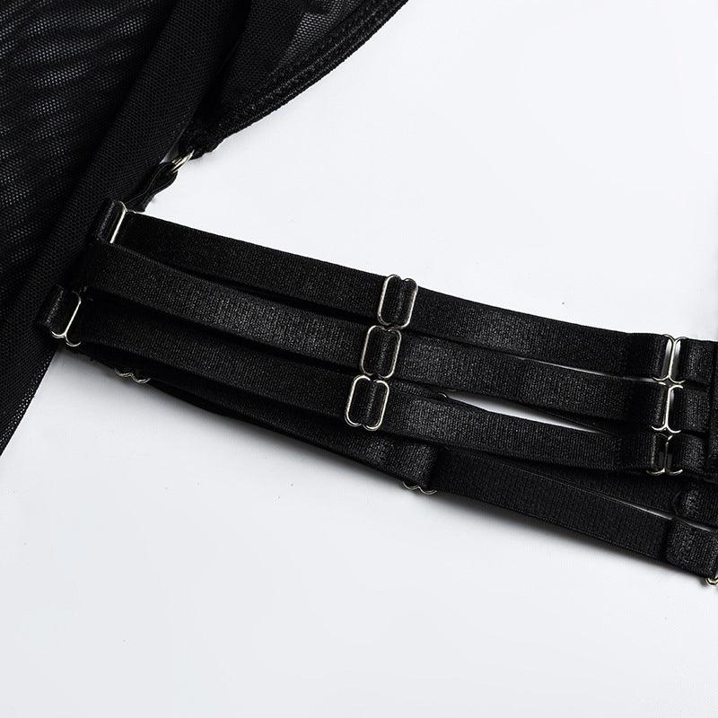 Cut Out 4-Piece Garter Belt