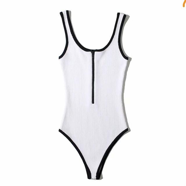 Retro Zipper Bodysuit