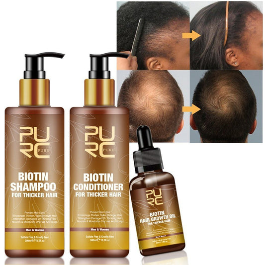 PURC Hair Care Ginger Biotin Three - piece Shampoo Conditioner Repair Dry And Frizz Essential Oil - AXON