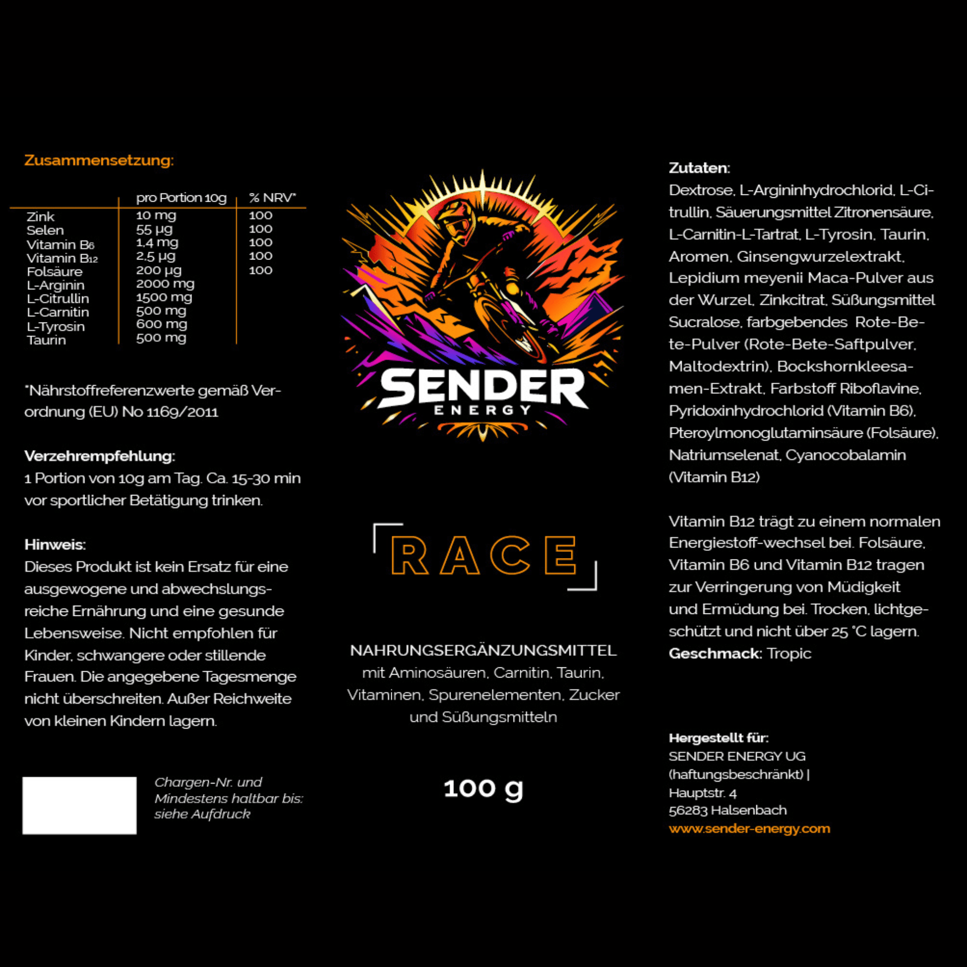 RACE - Pre - Workout Getränkepulver - AXON