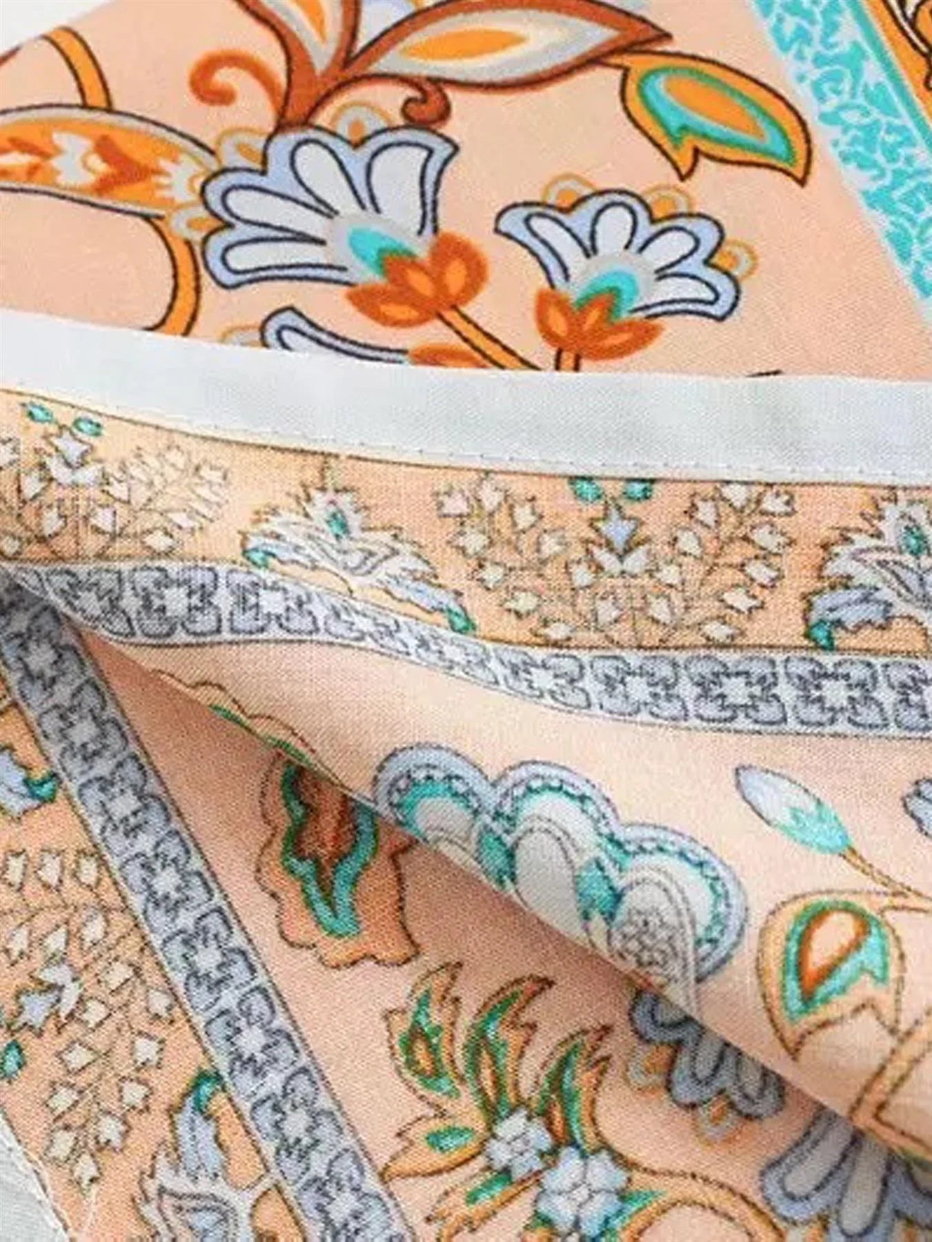 Relaxed Cotton Kimono In Blue Floral - AXON