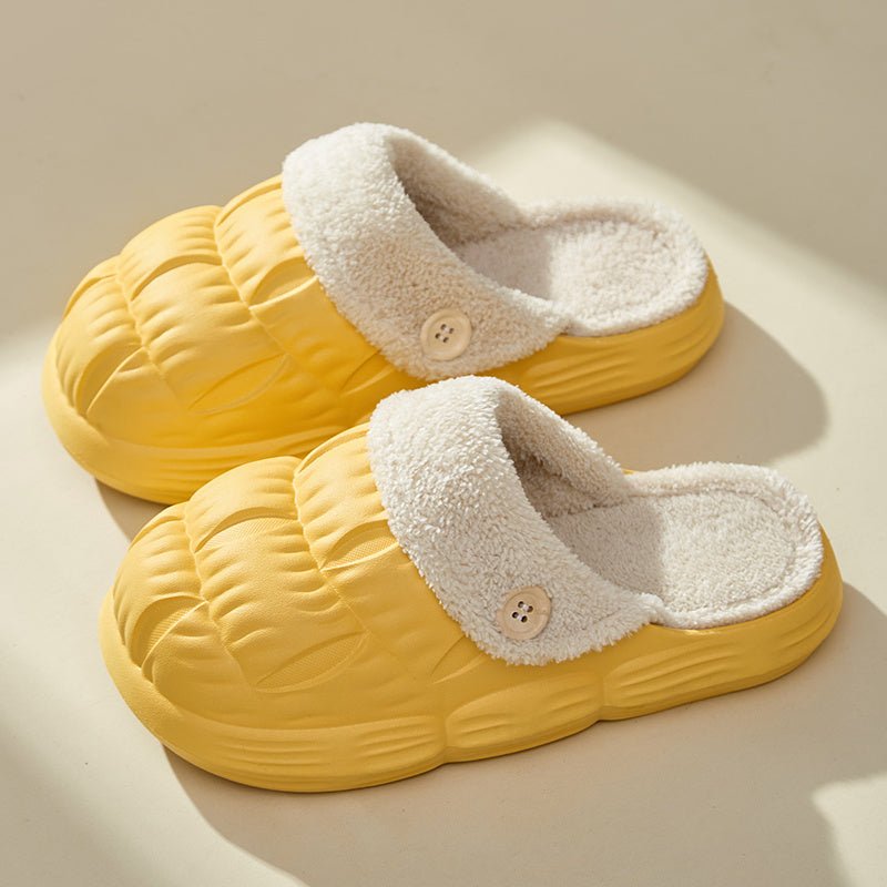 Removable Fluffy Shoes Warm Fuzzy Slippers Waterproof Non - Slip Indoor House Shoes For Women Men - AXON