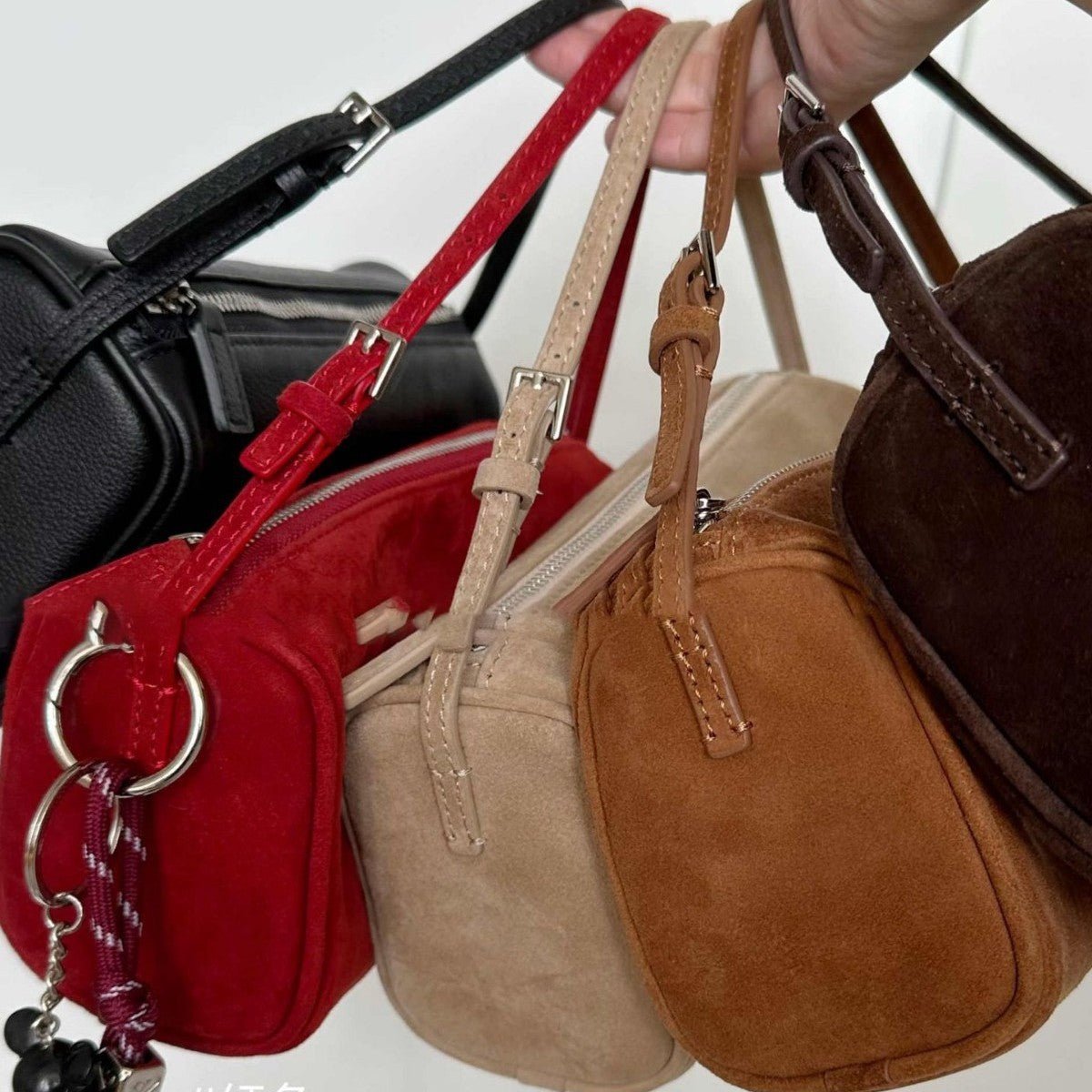 Retro 90s Suede Pencil Holder Bag Autumn And Winter High Sense - AXON