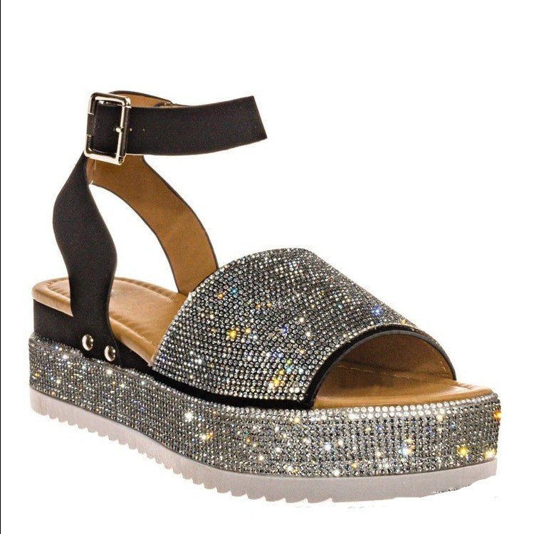 Rhinestone Sandals Summer Fashion Platform Shoes For Women - AXON