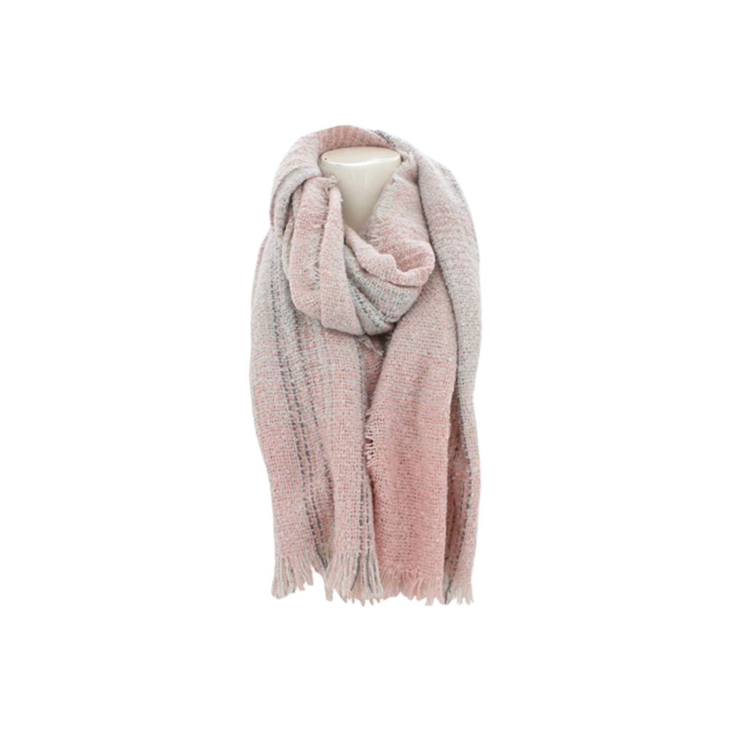 Winter Damen Schal » Strickschal » Damenschal mit Highlights » schimmerndes Muster » Fransenschal 188 x 68 cm