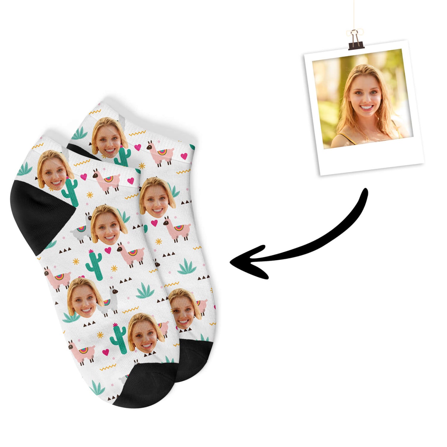 Personalisierte Alpaka Sneakersocken