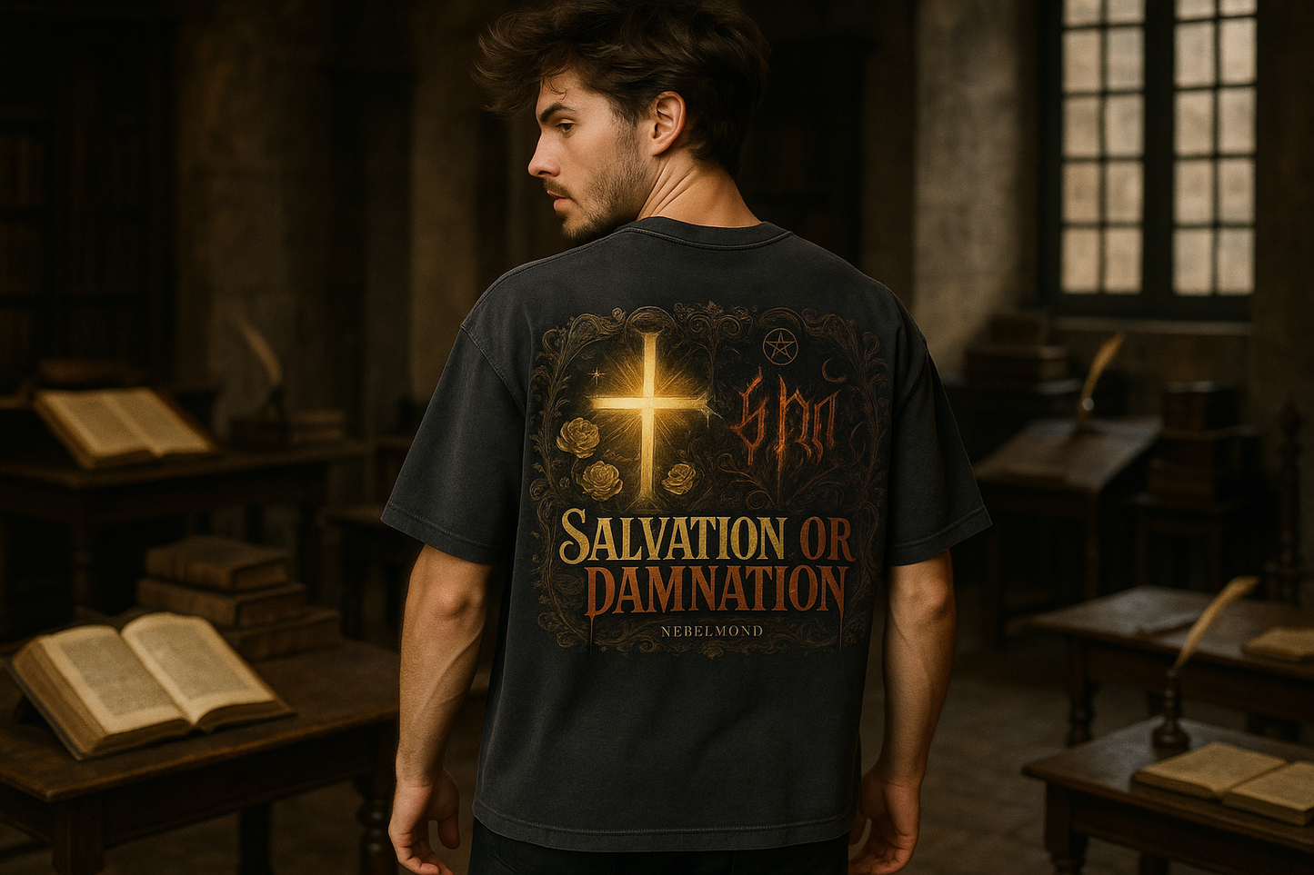 Salvation or Damnation | Duality Collection | Nebelmond Oversized Shirt