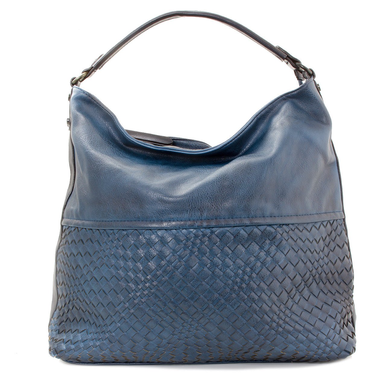 Schultertasche Beutel mit Flechtoptik Blau - AXON