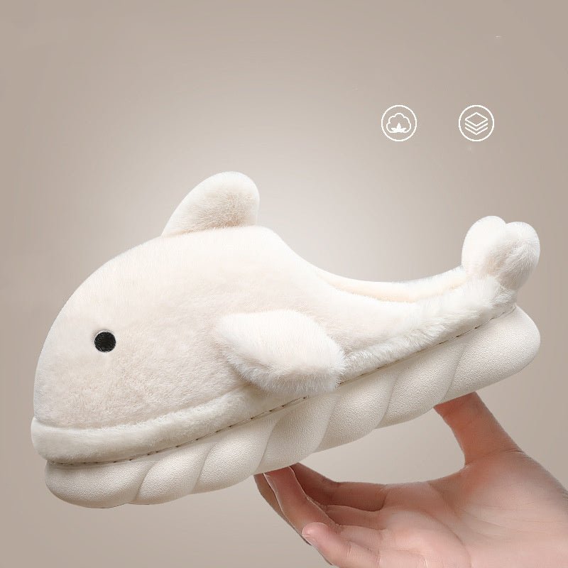 Shark Slippers Soft Sole Furry Shoes Home Bedroom Slippers Women - AXON