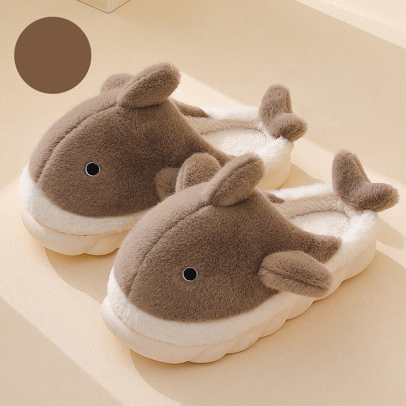 Shark Slippers Soft Sole Furry Shoes Home Bedroom Slippers Women - AXON