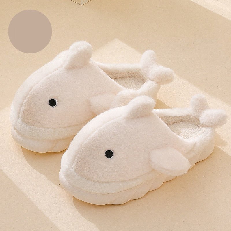 Shark Slippers Soft Sole Furry Shoes Home Bedroom Slippers Women - AXON