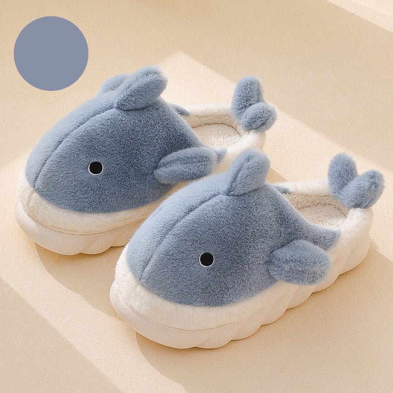 Shark Slippers Soft Sole Furry Shoes Home Bedroom Slippers Women - AXON