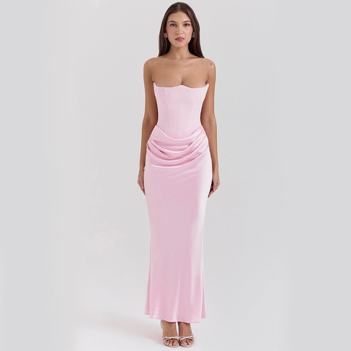 Slim Tube Top Long Dress Sexy Fashion Bandeau Backless Party Evening Dresses For Women Clothing - AXON