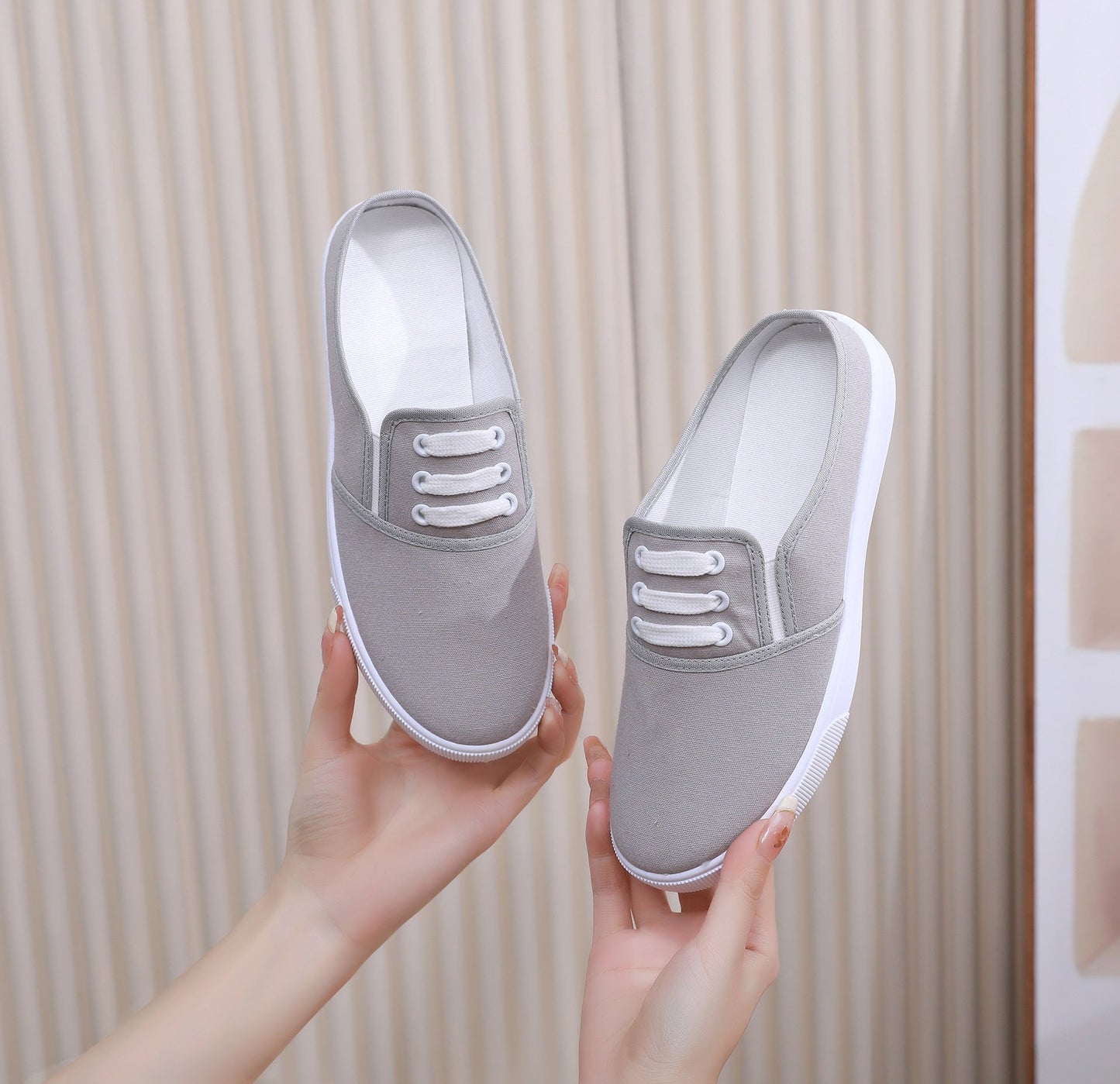 Slip - on Canvas Shoes Flat Women - AXON