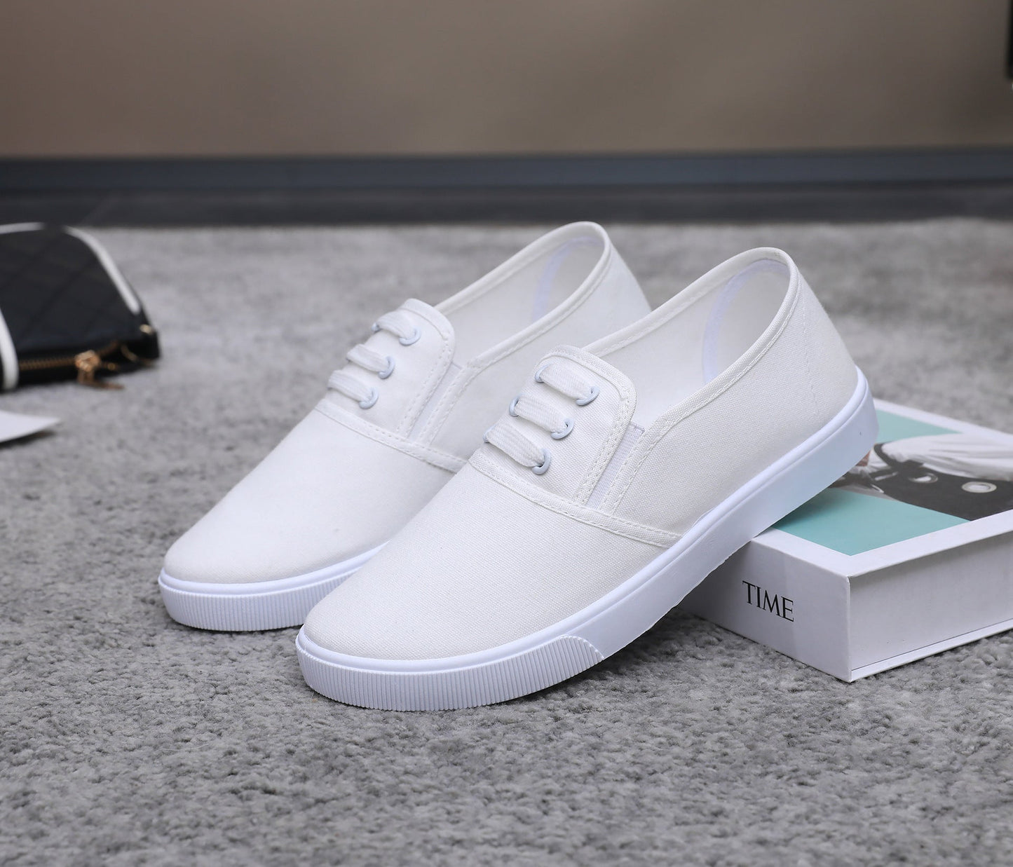 Slip - on Canvas Shoes Flat Women - AXON