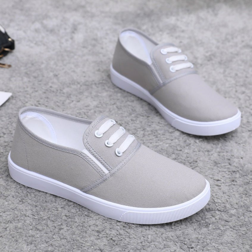 Slip - on Canvas Shoes Flat Women - AXON