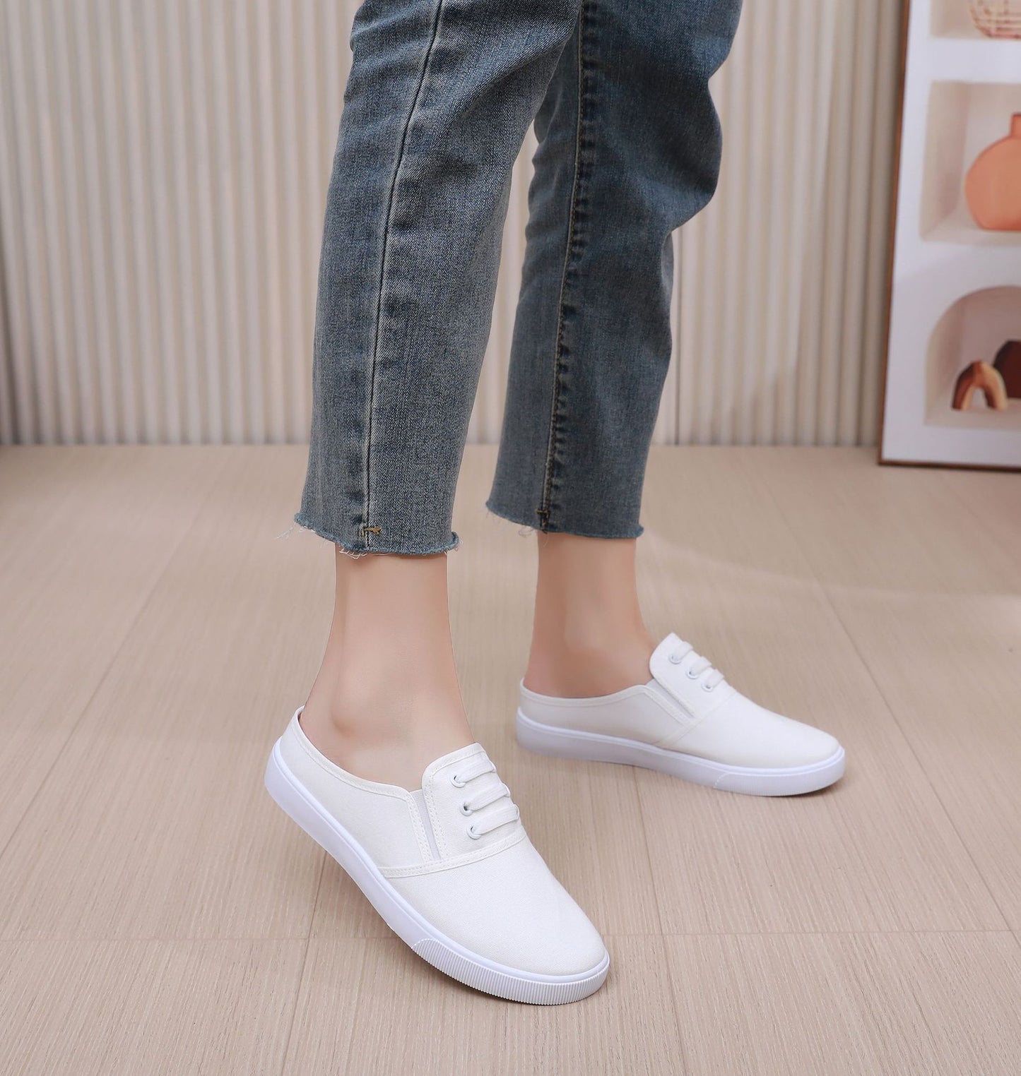 Slip - on Canvas Shoes Flat Women - AXON