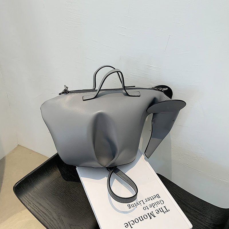 Solid Color Oil Leather PU Shoulder Messenger Bag - AXON