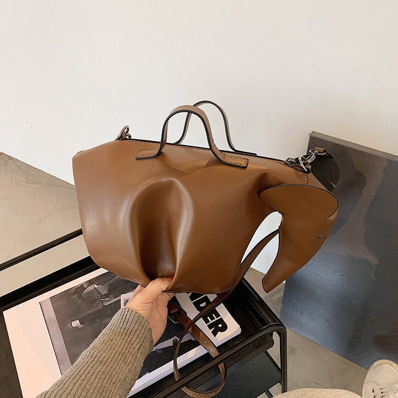 Solid Color Oil Leather PU Shoulder Messenger Bag - AXON