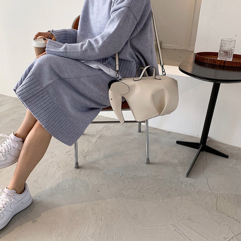 Solid Color Oil Leather PU Shoulder Messenger Bag - AXON