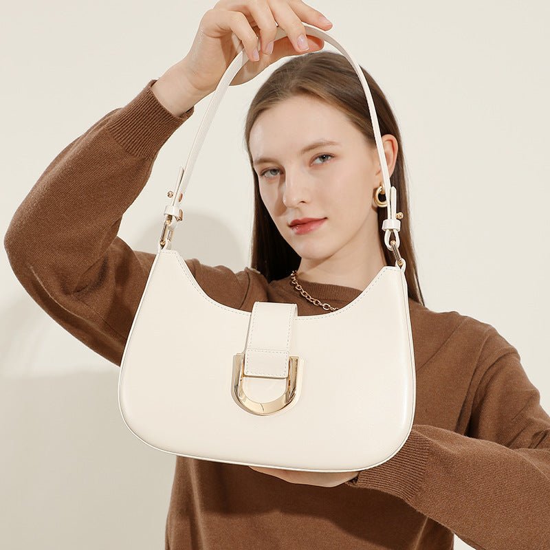 Special - interest Design High - grade Cowhide Baguette Bag - AXON