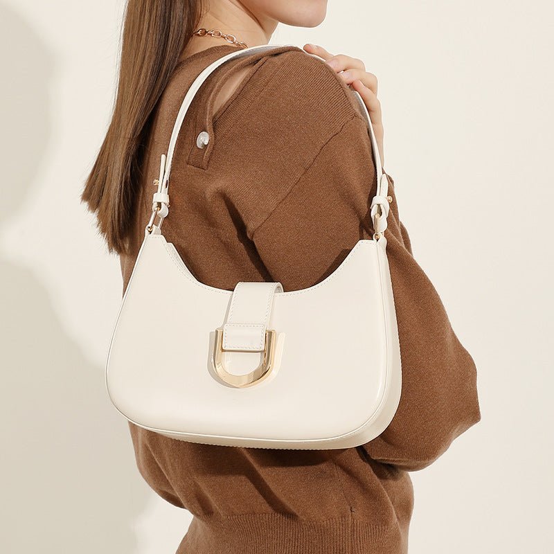 Special - interest Design High - grade Cowhide Baguette Bag - AXON