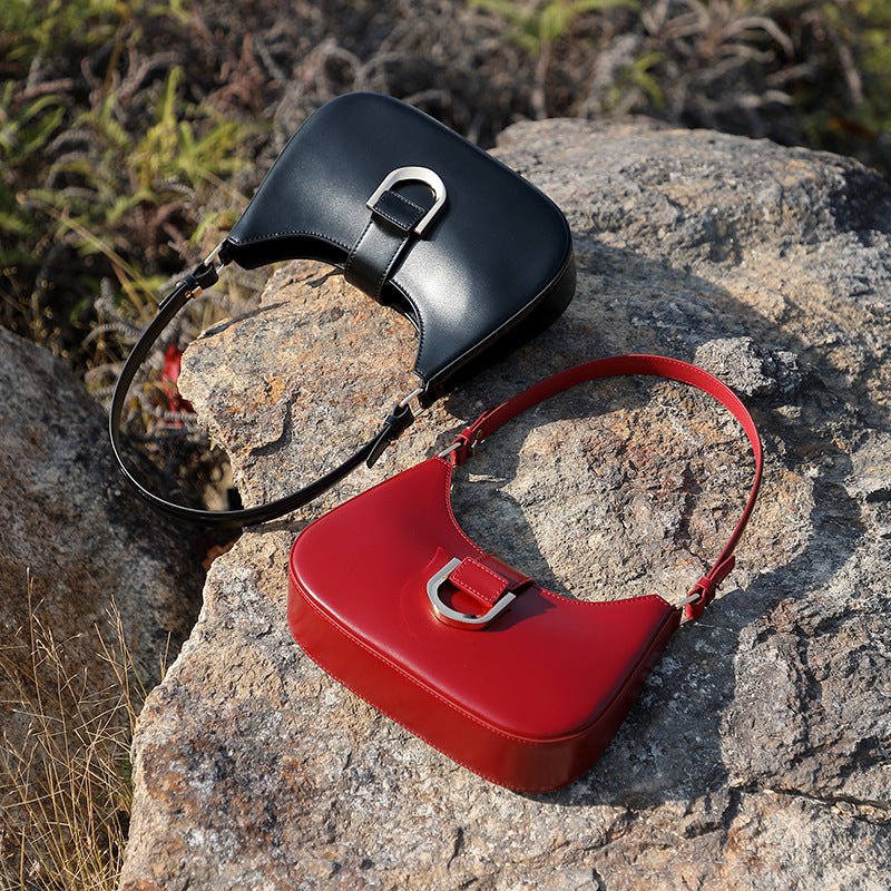 Special - interest Design High - grade Cowhide Baguette Bag - AXON