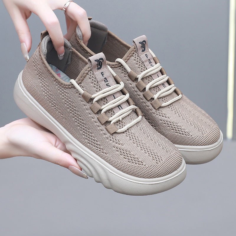 Spring And Autumn Old Beijing Cloth Shoes Women Casual Mom Shoes Knit Breathable Pumps - AXON