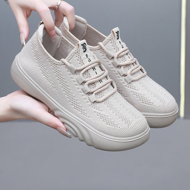 Spring And Autumn Old Beijing Cloth Shoes Women Casual Mom Shoes Knit Breathable Pumps - AXON