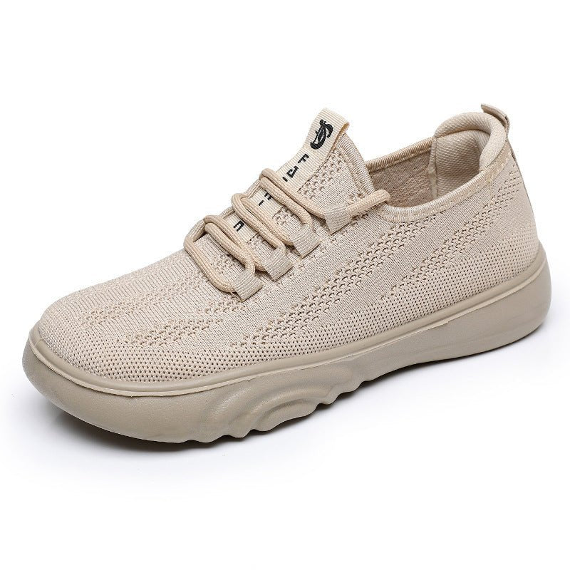Spring And Autumn Old Beijing Cloth Shoes Women Casual Mom Shoes Knit Breathable Pumps - AXON
