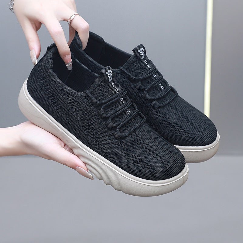 Spring And Autumn Old Beijing Cloth Shoes Women Casual Mom Shoes Knit Breathable Pumps - AXON