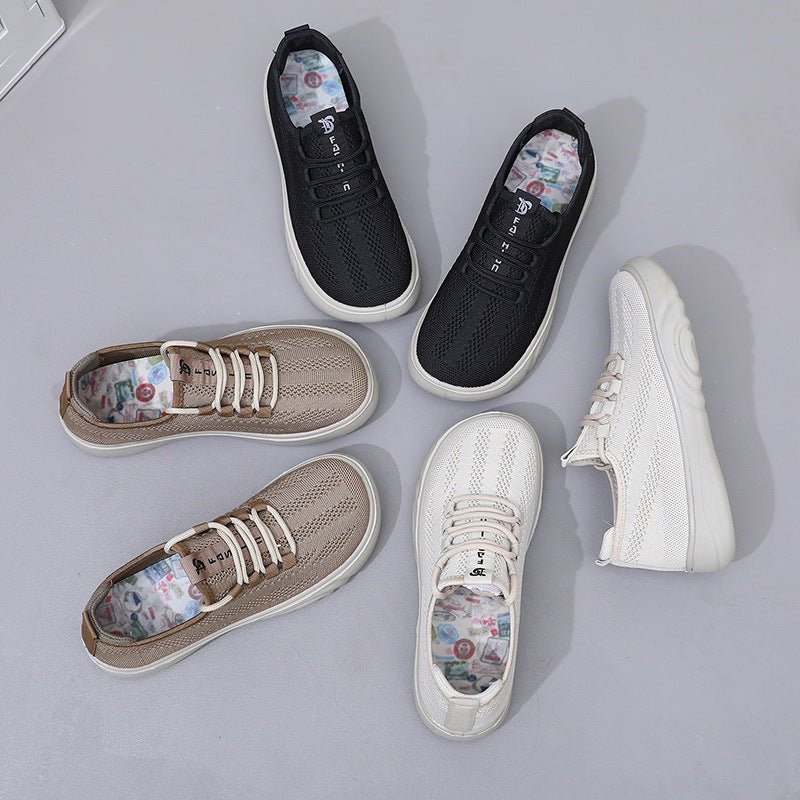 Spring And Autumn Old Beijing Cloth Shoes Women Casual Mom Shoes Knit Breathable Pumps - AXON
