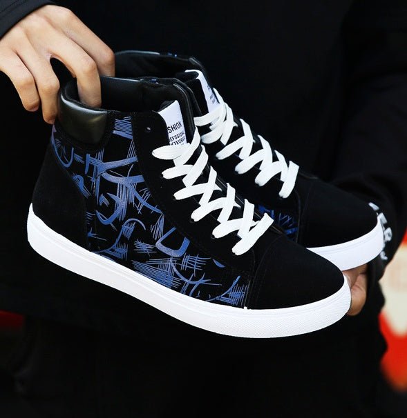 Spring high top shoes Korean Edition men''s shoes - AXON