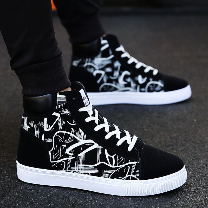 Spring high top shoes Korean Edition men''s shoes - AXON