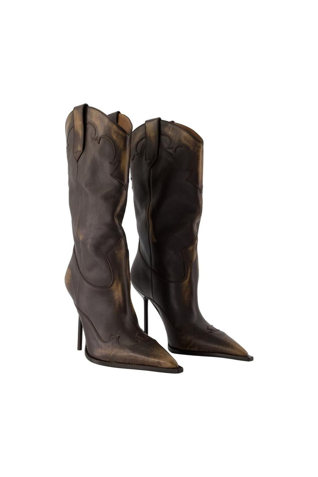 Stiefel Lidia Western Embroidered 105 - Paris Texas - Leder - Braun - AXON