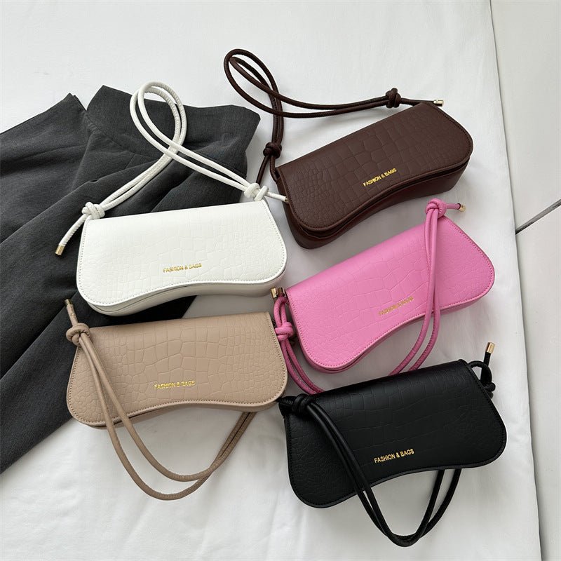 Summer Minimalist PU Underarm Bag Chic Solid Color Square Shoulder Purse Versatile Crossbody Tote For Women Elegant Office - AXON